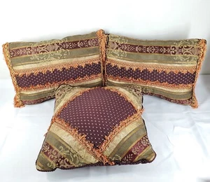 3 Vintage CROSCILL USA Throw Pillows Dunhill Dover Set Of 3 (2) 13x18 (1) 16x16 - Picture 1 of 14