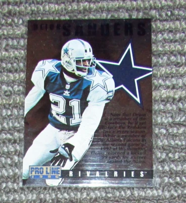 1996 Pro Line Rivalries Deion Sanders / Gus Frerotte #R8 HOF Fast Shipping - Image 1 of 2
