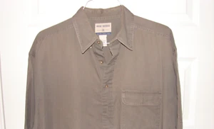 VTG High Sierra Shirt Men's Large OFF GREEN Button Up Short Sleeve Work Shirt - Picture 1 of 5