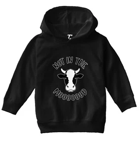 Not In The Mooooood - Funny Cow Cute Animal Lover Toddler/Youth Hoodie - Picture 1 of 12