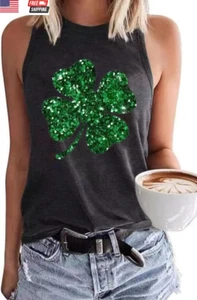 Women'S Gradient Coconut Tree Tank Tops Summer Sleeveless V-Neck Button down Hen - Picture 1 of 1