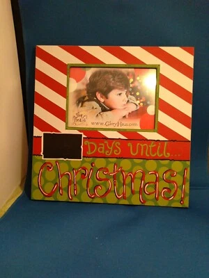 Glory Haus DÍAS TIL SANTA Cuenta Regresiva Pizarra Navidad Caballete Marco de Fotos NUEVO Foto 1 de 4