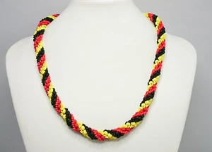 Handmade Halskette Nelly WM2, schwarz-rot-gold, Fußball WM, Deutschland, Belgien - Bild 1 von 6