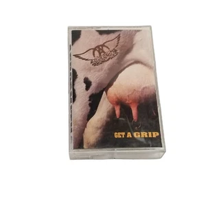 Aerosmith Cassette Tape Get a Grip Rock Music 1993 Steven Tyler Cow Utters Cover - Picture 1 of 5