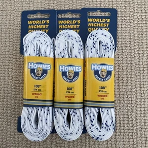 Lot of 3- Howies White Waxed Hockey Skate Laces Waxed 108" - Picture 1 of 2