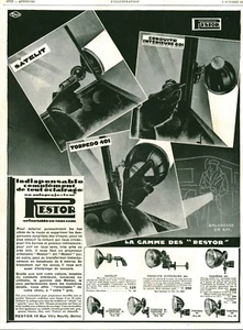 Publicité ancienne automobile optiques Restor 1929 issue de magazine  - Picture 1 of 1