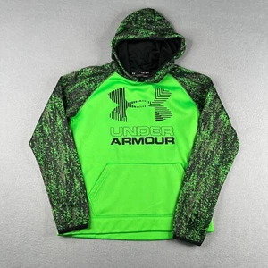 Under Armour Hoodie Sweatshirt Youth Large Green Coldgear Digital Camo - Picture 1 of 10