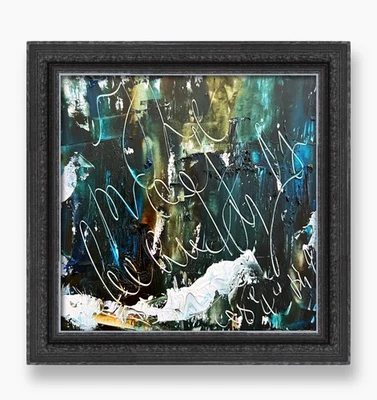 "Arte abstracto mental analítica ecuación enmarcada estética obra de arte original regalo 6""" Foto 1 de 4