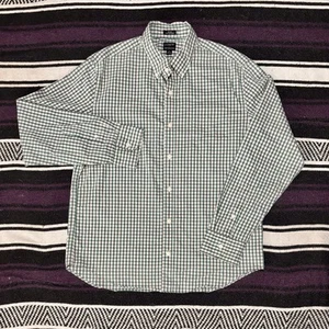 J. Crew Men's Slim Untucked Flex Performance Casual Shirt Size L Gingham Green - Picture 1 of 5