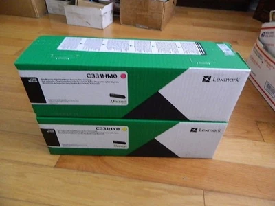 LOTE ORIGINAL 2 CARTUCHOS DE TÓNER LEXMARK HI-YLD C331HY0 C331HM0 C3326 MC3326 SELLADO Foto 1 de 3