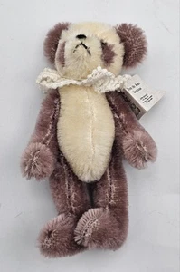 Vintage Jerri Booker Mini 5” Lavender Mohair Bear with Lace Collar ~ EXCELLENT! - Picture 1 of 11