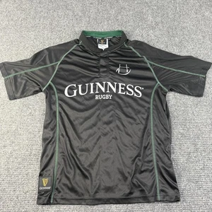 Guinness Rugby Jersey Mens Large Black Green Celtic Graphic Performance Shirt - Picture 1 of 11