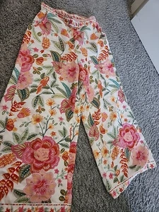 Rachel Zoe Hose XS Blumenmuster Palazzo weites Bein zum Binden tropisch gebraucht, in einwandfreiem Zustand - Bild 1 von 6