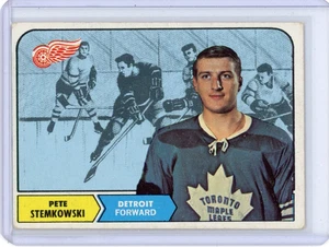 1968-69 TOPPS PETE STEMKOWSKI #33 DETROIT RED WINGS MAPLE LEAFS VG-EX NO CREASES - Picture 1 of 3
