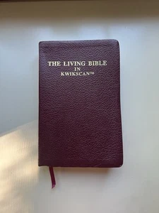The Living Bible In Kwikscan 1989 Large Print Paperback Leathercover - Picture 1 of 8