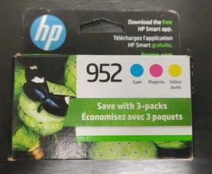 HP 952 Cyan/Magenta/Yellow Standard Yield Ink Cartridge 3 Pack (N9K27AN#140) - Afbeelding 1 van 7