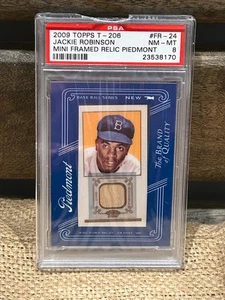 2009 Topps T-206 Jackie Robinson Mini Framed Relic Piedmont PSA 8 - Bild 1 von 10