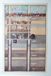 20er Jahre Postkarte Chicago AD MARSHALL FIELD Bauplan für Unterbau - Bild 1 von 2