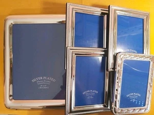 5 Cornici Portafoto Silver, 4 da 10x15 + 1 da 20x25, Effetto Lucido Decori Vari - Foto 1 di 23