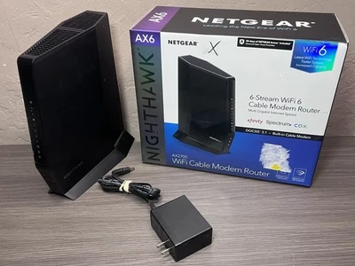 NETGEAR CAX30 AX2700 Nighthawk DOCSIS 3.1 2.7Gbps WiFi Cable Modem Router - Image 1 of 2