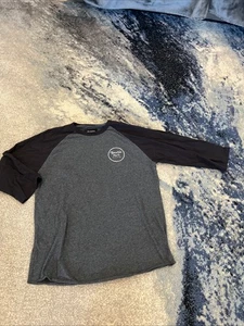Brixton Mfg Co Men's 3/4 Sleeve Baseball T-Shirt Black Gray Medium - Picture 1 of 4