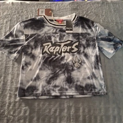 MITCHELL AND NESS T-SHIRT TORONTO RAPTORS WOMEN'S SIZE XL CROP TOP  - Image 1 of 4