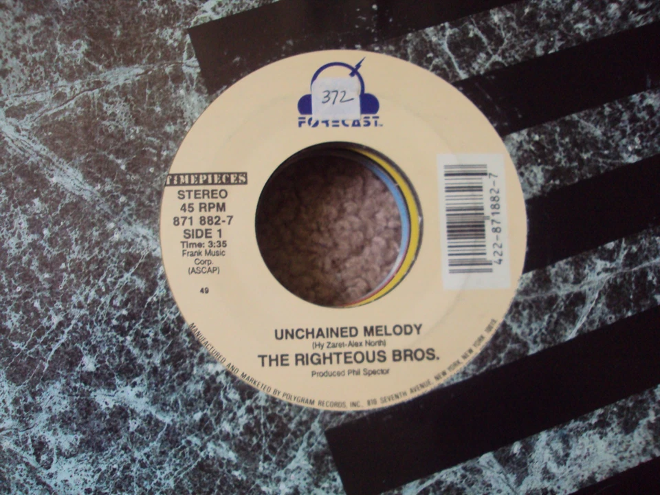 Старинные часы Justed Brothers Unchained Melody/Hung On You 7 дюймов 45 переиздание - Изображение 1 из 1