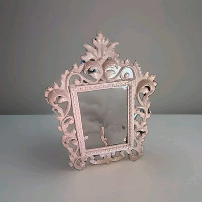 Marco de fotos de hierro fundido Art Nouveau caballete pesado victoriano antiguo bronce/latón de colección Foto 1 de 2