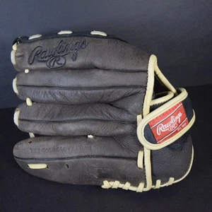 Guante de béisbol/softbol Rawlings de cuero marrón RBG36BC 12,5" DERECHO 2 defectos - Imagen 1 de 14