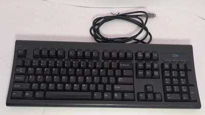 Vintage IBM KB-8923 PS/2 Black Keyboard - Tested & Working! - Image 1 of 4