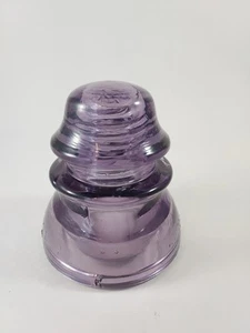 Antique Whitall Tatum Co No 1 PURPLE GLASS INSULATOR 19 Made in USA - Picture 1 of 14