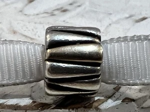 Retired Pandora Charm Genuine, Silver & 14k Gold Triangles 925 Ale 790357 - Picture 1 of 10
