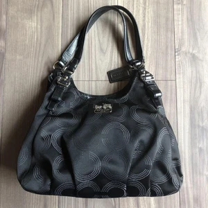 Coach Shoulder Bag Madison Maggie Op Art Rare - Picture 1 of 10