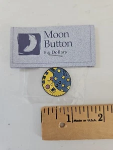 Shepherd's Bush Metal Enameled MOON BUTTON for Counted Cross Stitch - Picture 1 of 2