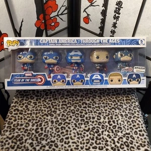 Funko Pop Marvel Capitan America Attraverso I Età Confezione da 5 Eroe Esclusivo - Foto 1 di 12