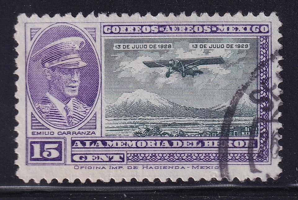 udm51 México 1929 avión volcán Emilio Carranza Popocatépetl Sc#C7 Mc#602 Foto 1 de 1