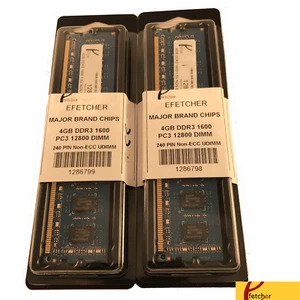 8GB (2 x 4GB)DDR3 1600 PC3 12800 240 Pin 1.5V CL11 Non ECC UDIMM For Desktop - Picture 1 of 2