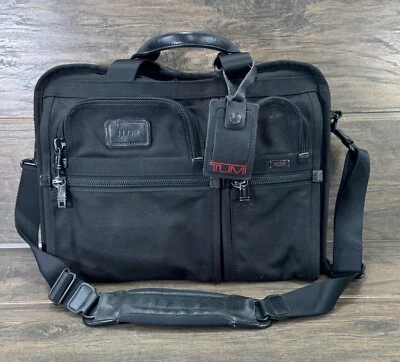 Tumi Briefcase Black Ballistic Nylon Canvas Organizer Portfolio w/ Strap 26108DH - Image 1 of 4