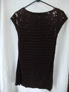 Vestido de noche sin etiquetas marrón con lentejuelas talla S - Imagen 1 de 10