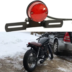 For Honda Suzuki Cafe Racer Motorcycle LED Rear Tail License Plate Brake Light - Picture 1 of 6