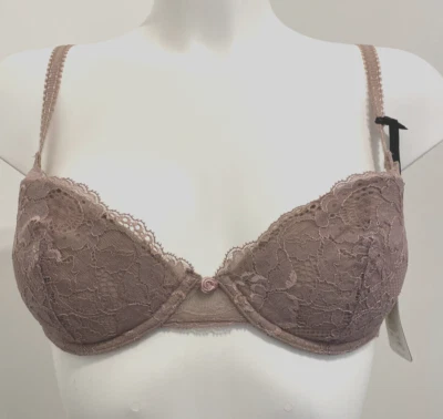 Charnos Mocha bra 32D underwired plunge lightly foam padded moulded cups - Image 1 of 4