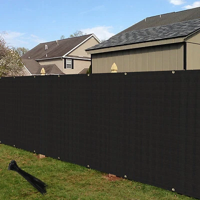 ECOOPTS 4' 5' 6' 8' Fence Privacy Windscreen Screen Black Shade Cover for Yard Outdoor