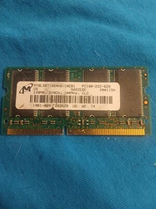 MT8LSDT1664HG-10EB1 Micron Laptop Memory MT8LSDT1664HG-10EB1 Pc100-222-620 128Mb - Picture 1 of 4