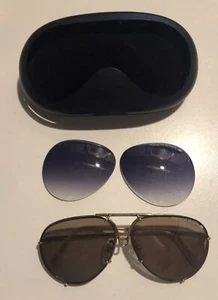 Carrera Porsche Design Sunglasses Gold Vintage Aviator + Extra Lenses + Case - Picture 1 of 3