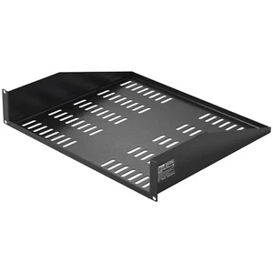 VEVOR 2U Server Rack Shelf 16"/406 mm Depth Vented Rack Mount Shelf with Tray - Afbeelding 1 van 12