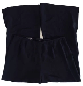 Pantalones cortos Escada pierna ancha abertura para mujer talla 44 azul marino seda calce suelto - Imagen 1 de 13