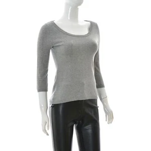Pull femme Marc O'Polo en tricot stretch col bateau manches 3/4 taille XS gris - Imagen 1 de 6