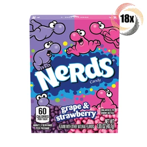 18x Packs Nerds Grape & Strawberry Flavor Tangy Crunchy Candy | 1.65oz - Picture 1 of 1
