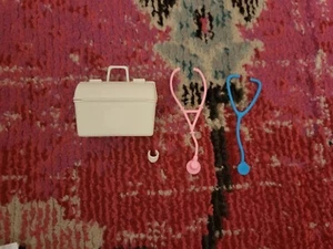 VTG Barbie doll accessory medical doctor dr case stethescope kit lot replacement - Picture 1 of 2