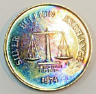 1974 Vintage Silver Bullion Exchange-Rainbow Tone-1 OZ .999 Silver Coin (C)
